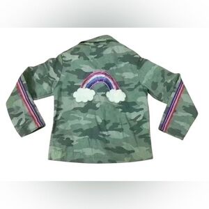 Children’s Place Rainbow and Camouflage little girl jacket size 5/6